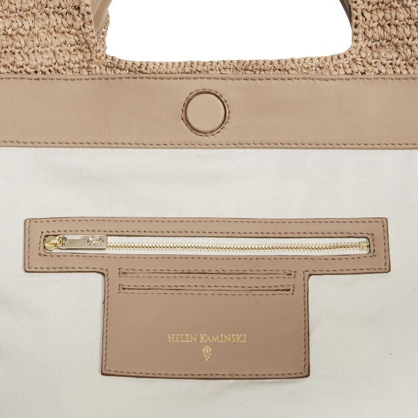 Helen Kaminski Cassia Small Basket Bag in Nougat Tan Interior View